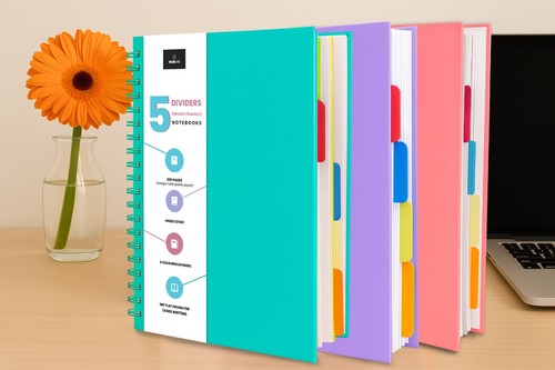 Lined notebook with 5 - lined,