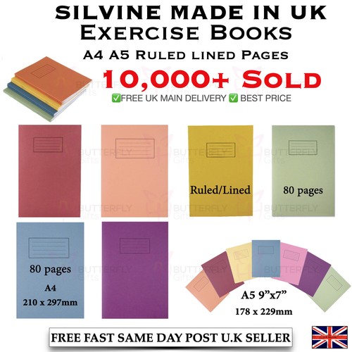 Silvine exercise books - silvine, a5