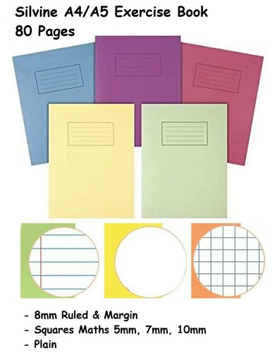 Silvine exercise books - a5,